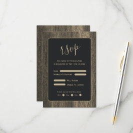 Goldweide-Hochzeit RSVP Karte