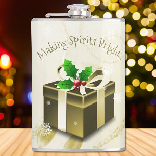 Goldweihnachtliche Flasche Flachmann