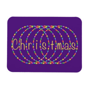 Goldweihnachtlichtdesign auf Lila Magnet