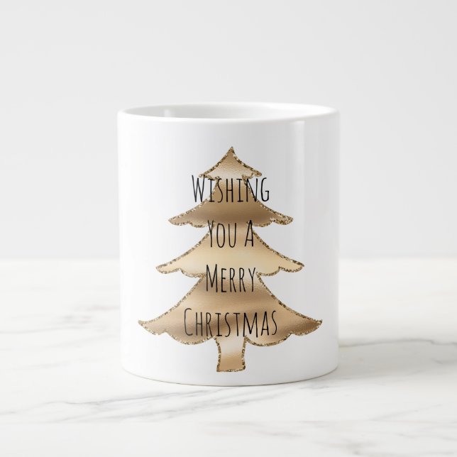 Goldweihnachtsbaum Jumbo-Tasse (Vorderseite)