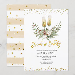 Goldweihnachtsfeier und Bubbly-Brautparty Einladung