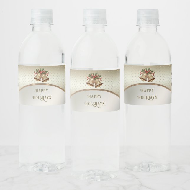 Goldweihnachtsfeiertag Wasserflaschenetikett (Flaschen)