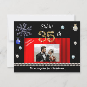 Goldweihnachtsüberraschung 35. Hochzeitstag Einladung