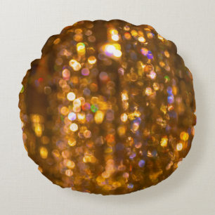Goldweihnachtszeit: Abstrakter Hintergrund Rundes Kissen