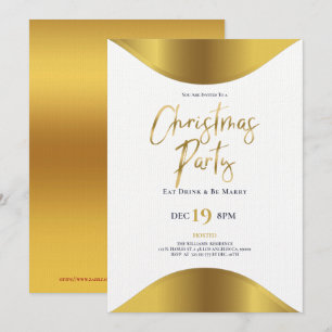 Goldweihnachttypografie Dinner Party laden Einladung