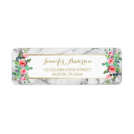 Goldweiße Chic Schöne Rose aus Blumen Marmor