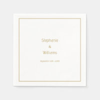 Goldweiße einfache Hochzeit Elegante