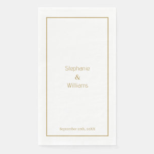 Goldweiße einfache Hochzeit Elegante Serviette