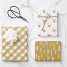 Goldweiße, gemische, rustikale Muster für Hirschho