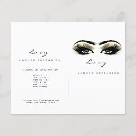 Goldweiße Glitzer Makeup Augen Lash Preisbroschüre Flyer