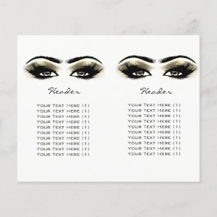Goldweiße Glitzer Makeup Augen Lash Preisbroschüre Flyer