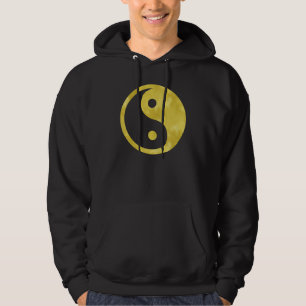 Goldweiße Imitat Fossil Metallic Yin Yang Taoismu Hoodie