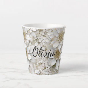 Goldweiße Lotus-Blume Personalisiert Milchtasse