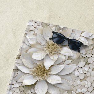 Goldweiße Lotus-Blume Strandtuch