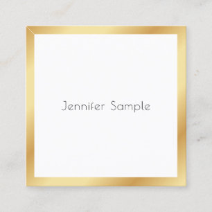 Goldweiße, moderne Berufliche Elegantvorlage Quadratische Visitenkarte