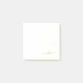 Goldweiße, moderne Script-Girl-Monogramm-Bezeichnu Post-it Klebezettel