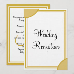 Goldweiße Monogramm-Hochzeitsempfehlung Einladung