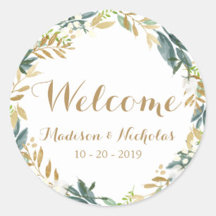 Goldweiße Runder Aufkleber