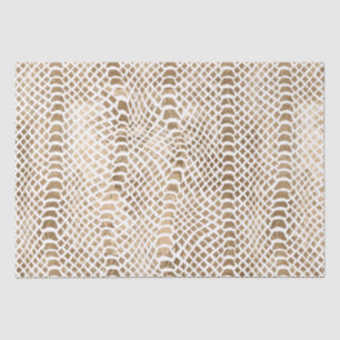Goldweiße Schlange Print Seidenpapier