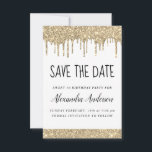 Goldweiße Sparkle Glitzer Süß 16 Save the Date Einladung<br><div class="desc">White and Gold Sparkle Driving Glitzer 16 . Geburtstag - 16 Girl's Birthday Party Save the Date Einladung. Diese Einladung eignet sich hervorragend für die elegante und moderne Sparkle Glitzer Sweet 16. Geburtstagsparty,  die im trendigen Stil feiern möchte.</div>