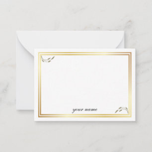 Goldweiße stilvolle mit Monogramm Mitteilungskarte