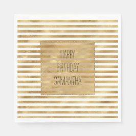 Goldweiße Streifen Serviette