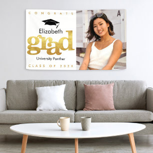 Goldweißer Abschluss Foto Moderne fette Typografie Banner