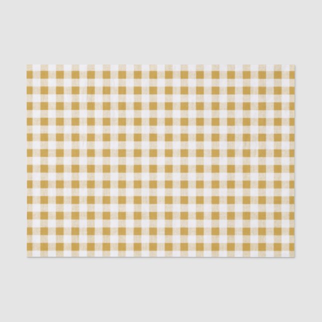 Goldweißes Gingham-Muster Seidenpapier (Vorderseite)