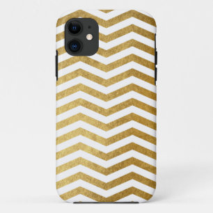 Goldweißes Zickzack Muster Case-Mate iPhone Hülle