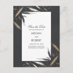 Goldweizen-Fall modern Save the Date Ankündigungspostkarte