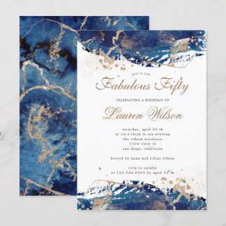 Goldwellen der Marineschiffe wunderbar 50 Geburtst Einladung