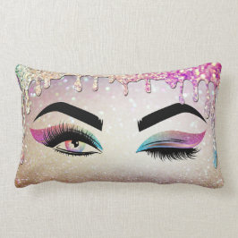 Goldwink-Augen-lange Lashes Makeup Artist Lendenkissen