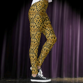 Goldwork Stickerei Thread - Gold auf schwarz Verzi Leggings