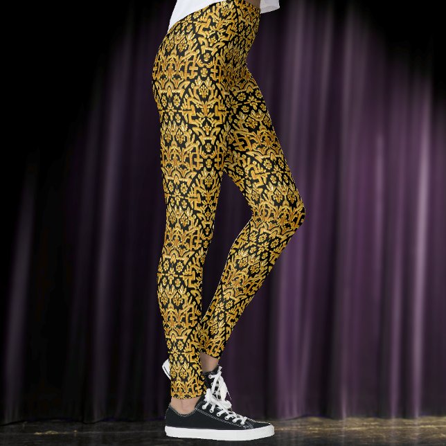 Goldwork Stickerei Thread - Gold auf schwarz Verzi Leggings (Von Creator hochgeladen)