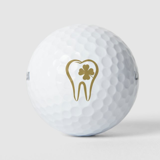 Goldzahnarzt | Lucky Teeth Golfball (Vorderseite)