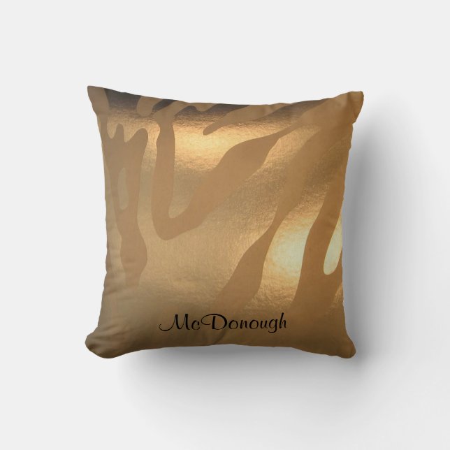 Goldzebra-Streifen-Muster Kissen (Vorderseite)