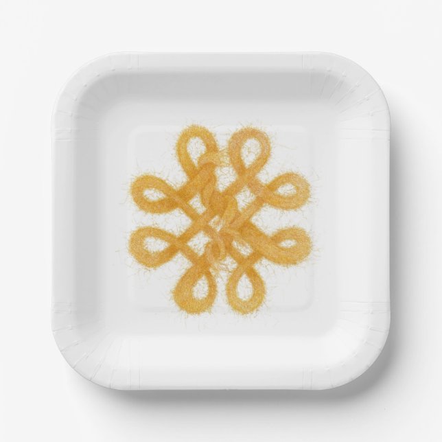 GOLDZELLTIKER Teller für KNOT-Quadrat (Vorderseite)