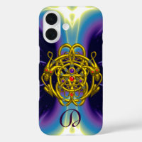 GOLDZELLTISCHE KNOTEN MIT ZWEI-DRAGONEN-MONOGRAMM