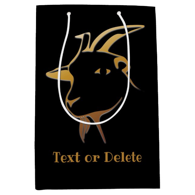 Goldziege auf schwarz mittlere geschenktüte (Vorderseite)