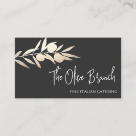 Goldzweig Italienischer oder griechischer Catering Visitenkarte