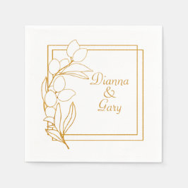 Goldzweig mit Goldrahmen Serviette