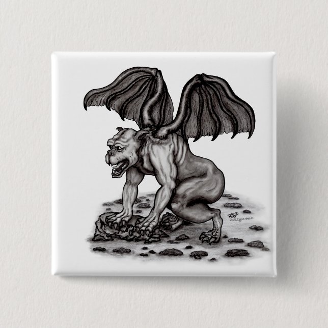 Golem Gargoyle Button (Vorderseite)