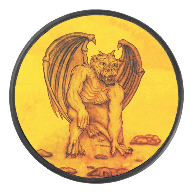 Golem Gargoyle Eishockey Puck (Vorderseite)
