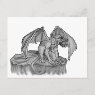 Golem Gargoyle Feiertagspostkarte