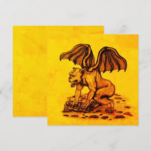Golem Gargoyle Flachkarte (Vorne/Hinten)