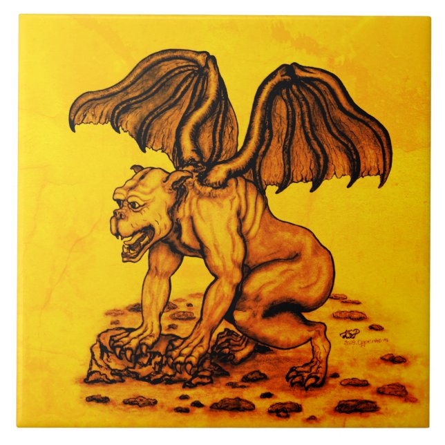 Golem Gargoyle Fliese (Vorderseite)