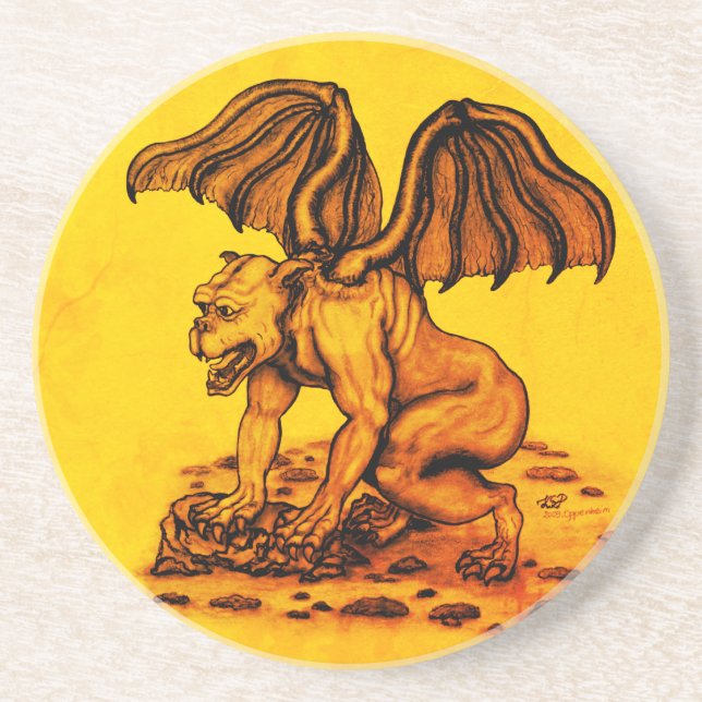 Golem Gargoyle Getränkeuntersetzer (Vorne)