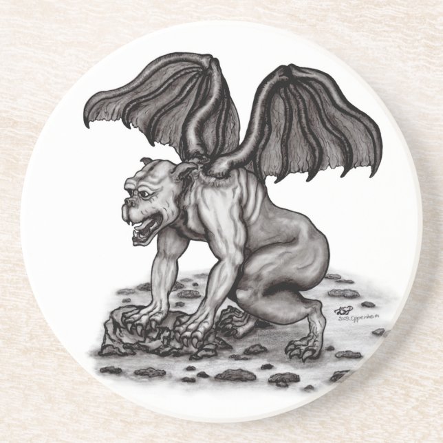 Golem Gargoyle Getränkeuntersetzer (Vorne)