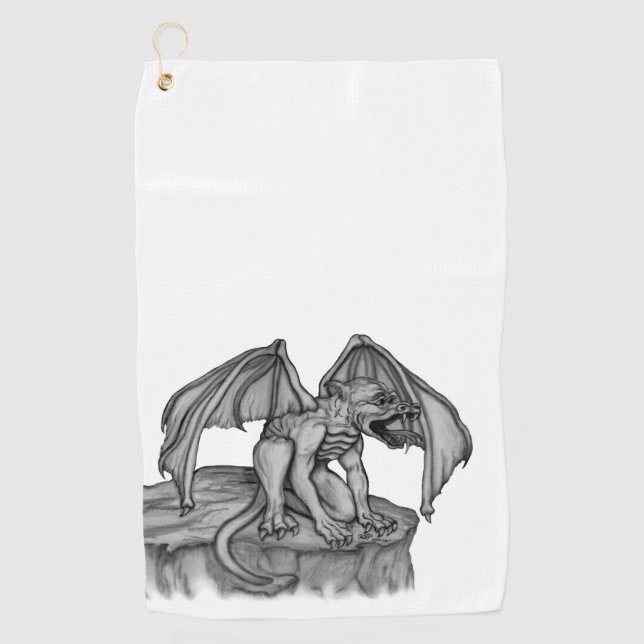 Golem Gargoyle Golfhandtuch (Vorderseite)