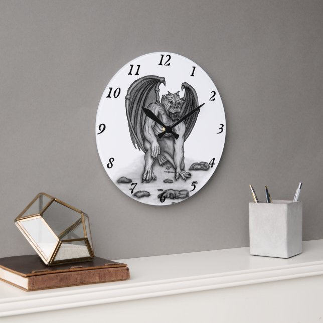 Golem Gargoyle Große Wanduhr (Büro)